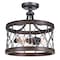 Cwi Lighting Amazon 3 Light Cage Semi Flush Mount With Gun Metal Finish 9966C16-3-242 - alternate 1